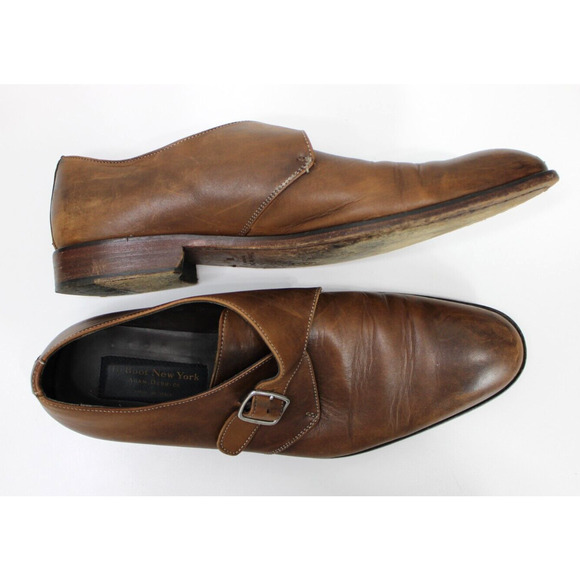 To Boot Shoes Men's 11.5 M Adam Derrick New York Monk Strap Buckle Brown Leather - Picture 5 of 10